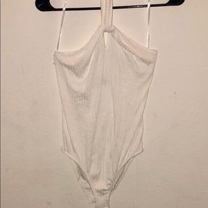 Fashion nova White bodysuit halter style